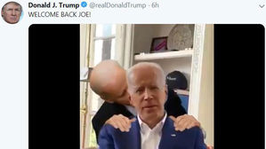 '바이든이 바이든을 희롱'&hellip;트럼프, 합성 동영상 올려 조롱