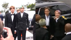 [SBS Star] VIDEO: BTS JIMIN Cracks Up Watching His Members Being Posey on the Red Carpet