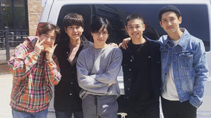 [SBS Star] SUHO&middot;KyuHyun&middot;TAEMIN&middot;Max Changmin Send MINHO Off to the Military Training Center