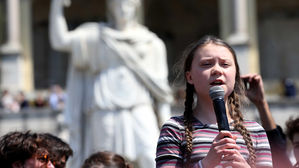 스웨덴 '환경 지킴이' 소녀, 로마에서 기성 세대에 '쓴소리'