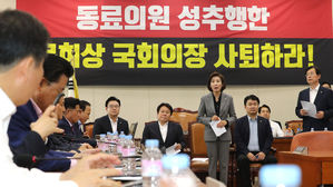 한국당 "文 의장, 임이자 양 볼 만졌다"&hellip;고발&middot;의장직 사퇴 촉구