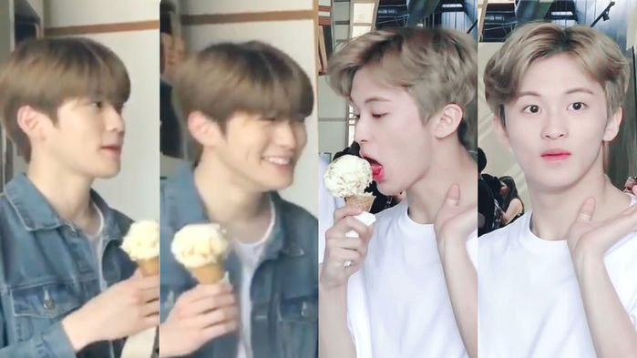 NCT JAEHYUN Laughs at MARK Who Almost Drops His Ice Cream on the Ground