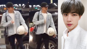 [SBS Star] VIDEO: JIN Spotted Counting Heads to Make Sure All BTS Members Were There