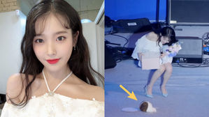 [SBS Star] VIDEO: IU Eats Her Birthday Cake off the Floor at a University Festival