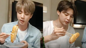 [SBS Star] BTS JIN & JIMIN Shocks ARMY by Demonstrating How They Eat Their Hot Dogs