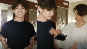 [SBS Star] BTS JIMIN Cannot Keep His Eyes & Hands Off V, Who Has Been Working Out Lately