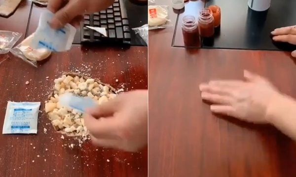 '라면 아티스트'가 깨진 세면대를 수리하는 참신한 방법