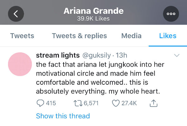 Ariana Grande, JUNGKOOK