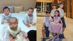 [SBS Star] The Song Triplets Pose with Their Cousin Like Princes Guarding a Princess