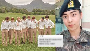 [SBS Star] XIUMIN Shows His Love for Fellow EXO Members via Text Message from the Military