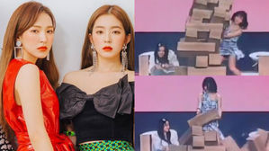 [SBS Star] VIDEO: Red Velvet WENDY Throws Herself to Jenga Blocks to Protect IRENE
