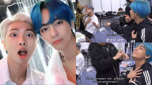 [SBS Star] VIDEO: RM & V Cracks up Staffs by Pretending to Be in a Musical While Getting Makeup