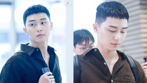 [SBS Star] Park Seo Jun Surprises Fans by Arriving at the Airport with Short Hair & Straight Bangs