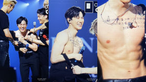 [SBS Star] VIDEO: EXO Members Expose SUHO's Rock Hard Abs During a Concert