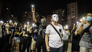 홍콩 복면금지법에도 마스크 쓴 시위대 이틀째 거리로