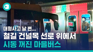 버스와 기차가 부딪힌 아찔한 순간