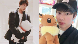 [SBS Star] Fans Find BTS JIN's Habit of Carrying a Stuffed Animal Around with Him Super Cute