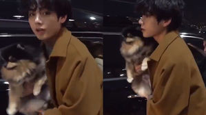 [SBS Star] BTS V Spotted at the Airport with His Dog Yeontan