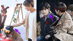 [SBS Star] VIDEO: JUNGKOOK Keeps Touching the Back of V's Hair Like He Is a Puppy?