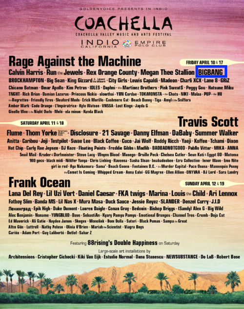 BIGBANG Joins '2020 Coachella' Lineup