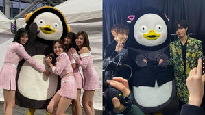 [SBS Star] Giant Penguin 'Pengsoo' Shares Backstage Photos Taken with BTS&middot;TWICE&middot;NU'EST