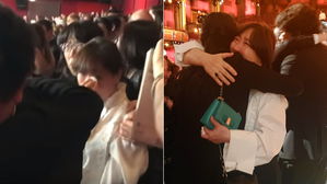 [스브스타] "기생충!" 호명 순간 객석서 서로 껴안고 오열한 봉준호 아내와 아들 '포착'
