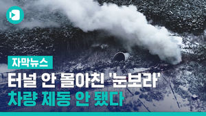 터널 안 깊숙이 몰아친 '눈보라'&hellip;차량 제동 안 됐다