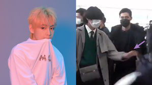 [SBS Star] VIDEO: BTS V Saves a Reporter from Injury at the Airport
