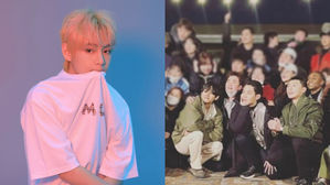 [SBS Star] BTS V Spotted in a Group Photo of Park Seo Jun's Drama Team