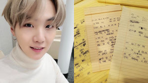 [SBS Star] BTS SUGA Shares Sneak Peek of His Handwritten Notes for Lyrics