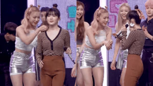 [SBS Star] VIDEO: RYUJIN Kindly Gets Rid of a Piece of Confetti on IRENE's Shoulders
