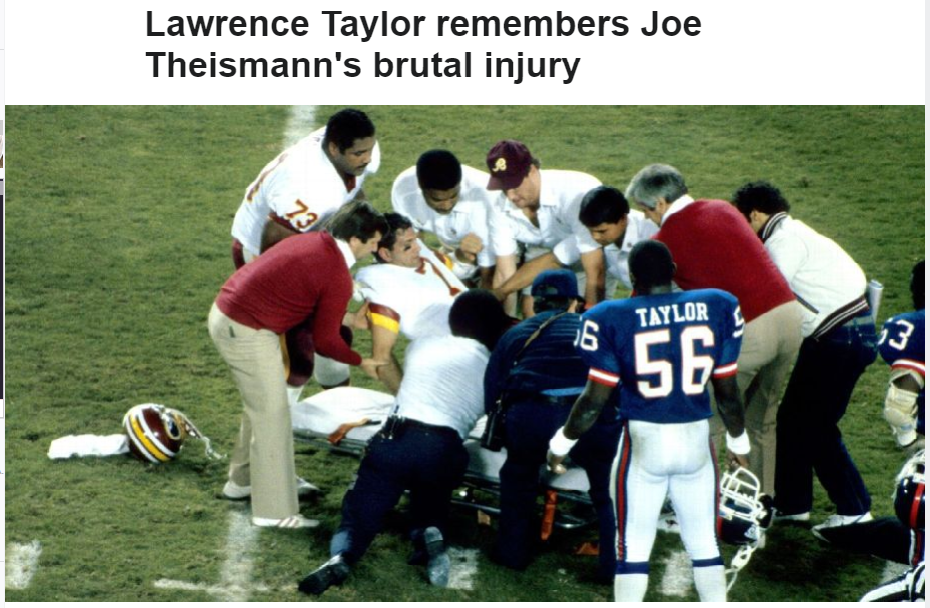 뼈가 부서지는 중상을 입은 미국축구 쿼터백 타이스먼 ESPN 보도