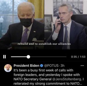 "나토부터 시작해 동맹 재건"&hellip;바이든, 통화영상까지 공개