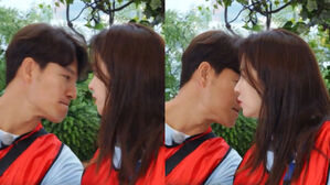 [SBS Star] Kim Jong-kook & Song Ji-hyo Almost Kiss While Trying to Whisper to Each Other
