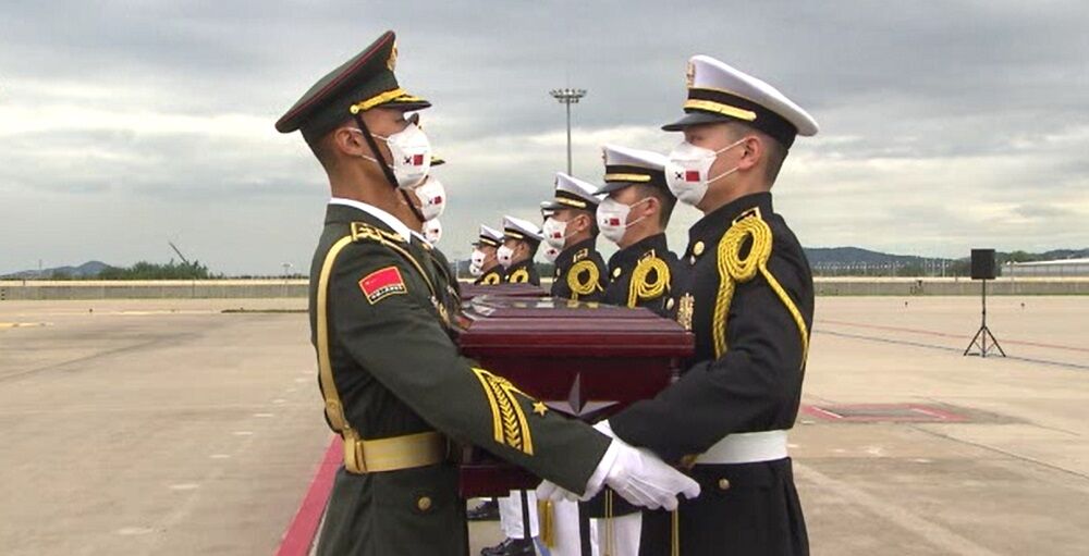 지난 2일 인천공항에서 열린 제8차 중국군 유해 인도식.