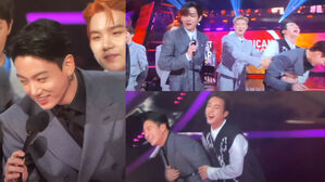 [SBS Star] VIDEO: "Focus on... Focus on..." JUNGKOOK Gets Taken Away by JIN as He Forgets His Line