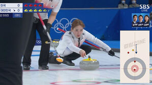 [영상] '1타 2피' 더블 테이크아웃…김초희, 돌아오자마자 굿 샷! (2엔드) (컬링 여자 예선-대한민국 vs 미국)
