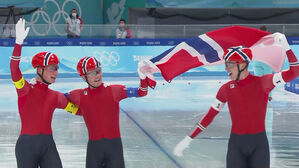 [영상] 노르웨이 '올림픽 2연패'&hellip;러시아도 사상 첫 메달 (스피드스케이팅 남자 팀추월 결승)
