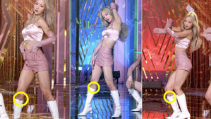 [SBS Star] VIDEO: Apink BOMI's Leg Bleeds While Performing 'Dilemma' on a Music Show
