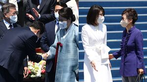 [영상] 윤석열 대통령 내외, 취임식 참석한 문재인 &middot; 박근혜 전 대통령 환송