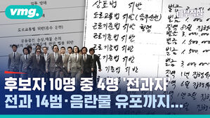 후보자 10명 중 4명 전과자...전과14범, 음란물 유포까지