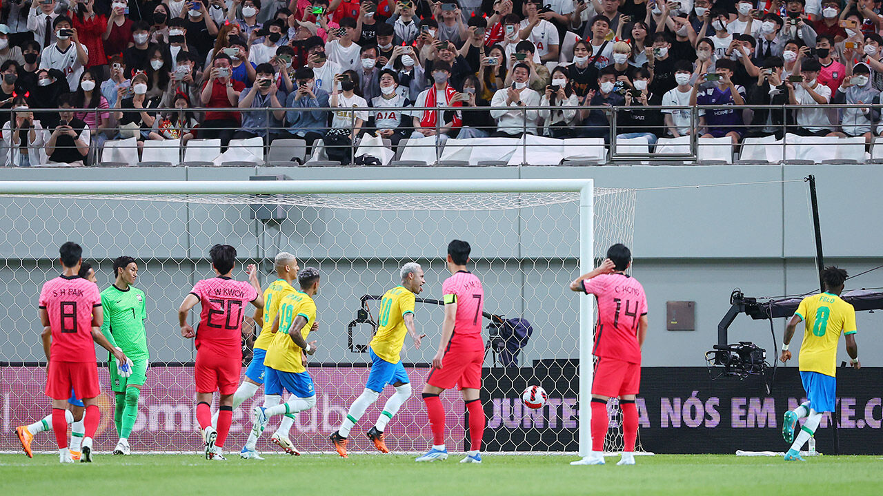 축구대표팀 벤투호, 브라질과 평가전 5 대 1 완패