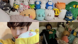 [SBS Star] Fans Cannot Stop Smiling Upon Seeing Stuffed Toys Lined Up on TXT HUENINGKAI's Bed