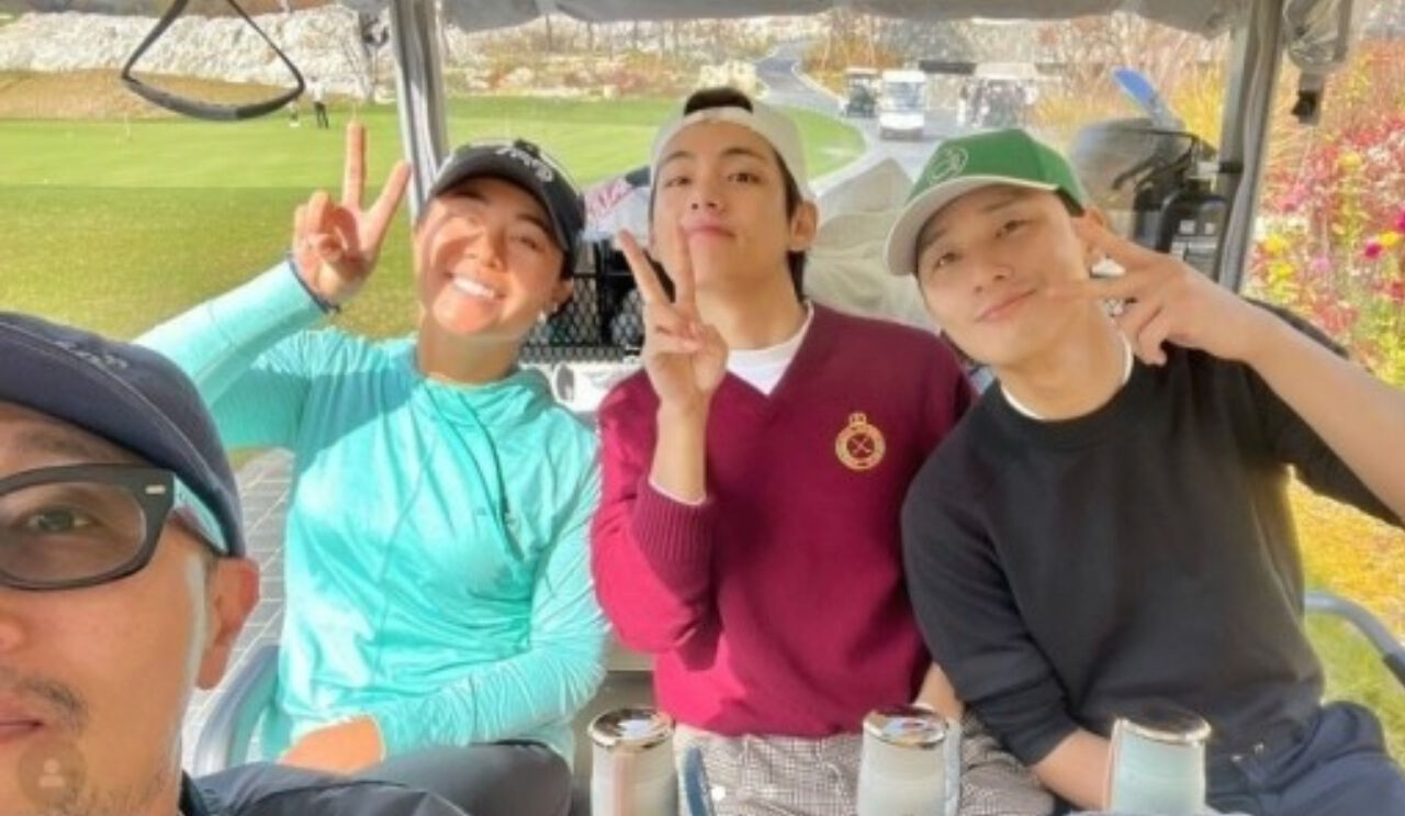 BTS V & Park Seo Jun Enjoy Golf With LPGA Pro Danielle Kang