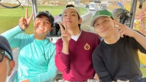 BTS V & Park Seo Jun Enjoy Golf With LPGA Pro Danielle Kang