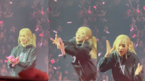 [SBS Star] VIDEO: BLACKPINK ROSE Mistakenly Drops Her Microphone While Throwing Confetti over JENNIE
