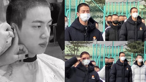 [SBS Star] "He Looks So Cute with the Buzz Cut!" BTS JIN Spotted at the Military Training Center