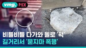 비틀비틀 다가와 돌로 퍽 길거리서 묻지마 폭행