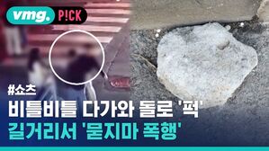 비틀비틀 다가와 돌로 퍽 길거리서 묻지마 폭행