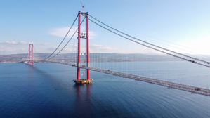 한국 기술력이 들어간 '세계 최장 현수교' 튀르키예 차나칼레 대교. (사진=DL이앤씨 제공)